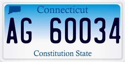 CT license plate AG60034