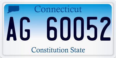 CT license plate AG60052