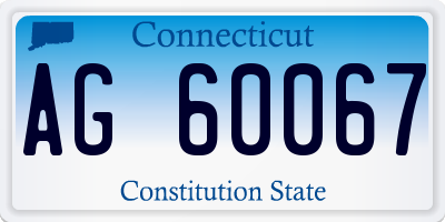 CT license plate AG60067
