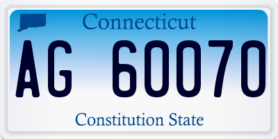 CT license plate AG60070