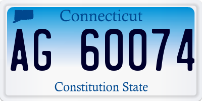 CT license plate AG60074
