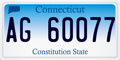 CT license plate AG60077