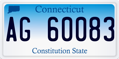 CT license plate AG60083
