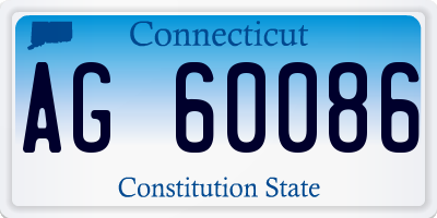 CT license plate AG60086