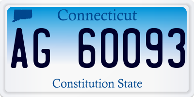 CT license plate AG60093