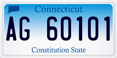 CT license plate AG60101