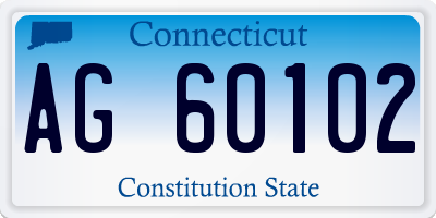 CT license plate AG60102