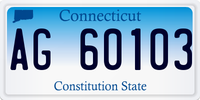 CT license plate AG60103