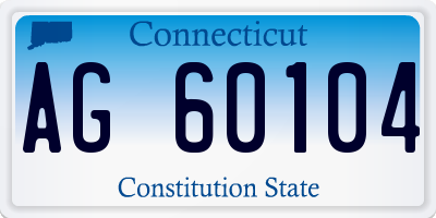 CT license plate AG60104