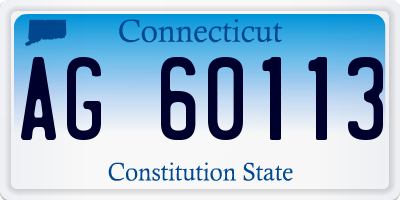 CT license plate AG60113