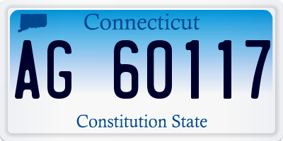 CT license plate AG60117