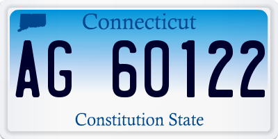 CT license plate AG60122