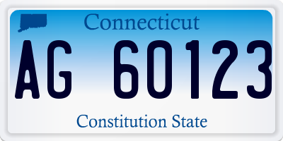 CT license plate AG60123