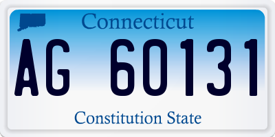 CT license plate AG60131