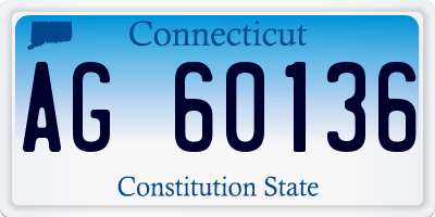 CT license plate AG60136