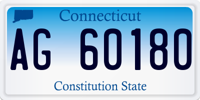 CT license plate AG60180