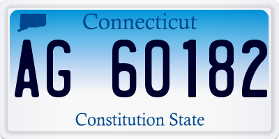 CT license plate AG60182