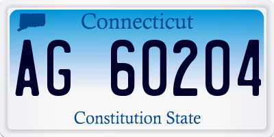 CT license plate AG60204