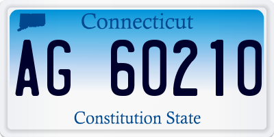 CT license plate AG60210