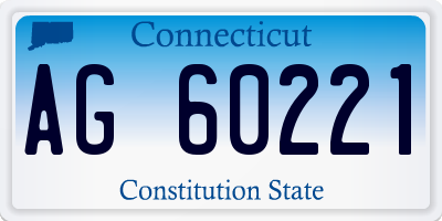 CT license plate AG60221