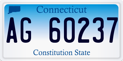 CT license plate AG60237
