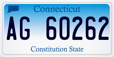 CT license plate AG60262