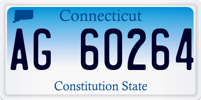 CT license plate AG60264