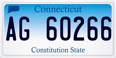 CT license plate AG60266
