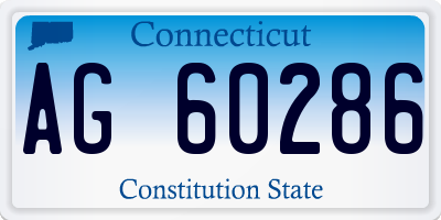 CT license plate AG60286