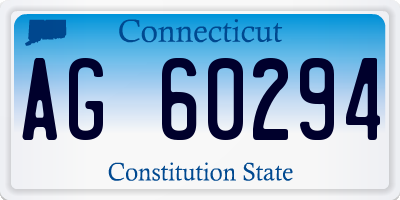 CT license plate AG60294