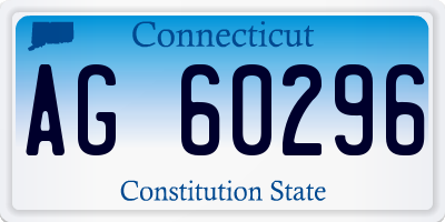 CT license plate AG60296