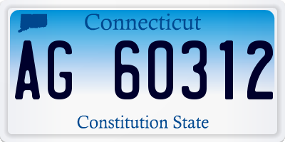 CT license plate AG60312