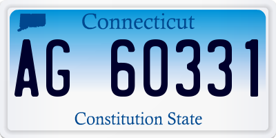 CT license plate AG60331