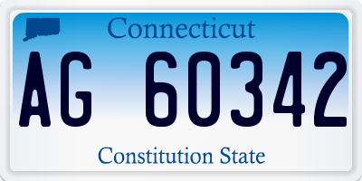 CT license plate AG60342