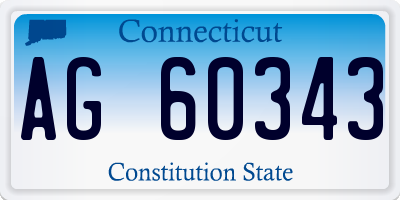 CT license plate AG60343