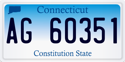 CT license plate AG60351