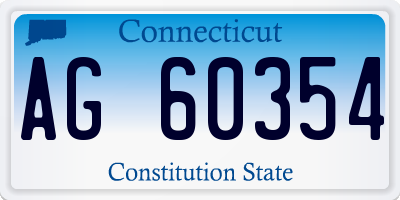 CT license plate AG60354
