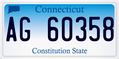 CT license plate AG60358