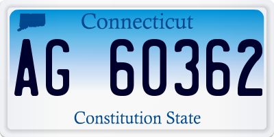 CT license plate AG60362