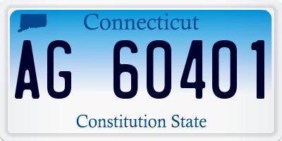 CT license plate AG60401