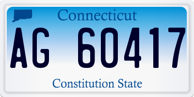 CT license plate AG60417