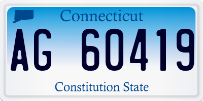 CT license plate AG60419