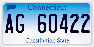 CT license plate AG60422