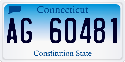 CT license plate AG60481