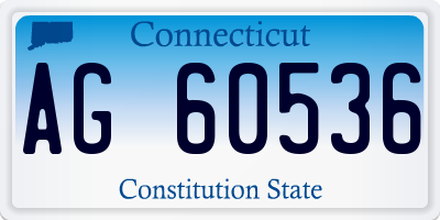 CT license plate AG60536