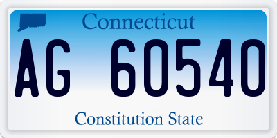 CT license plate AG60540
