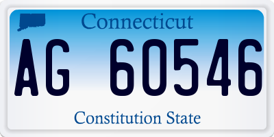 CT license plate AG60546