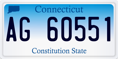 CT license plate AG60551