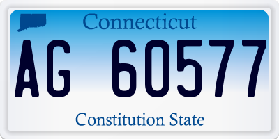 CT license plate AG60577