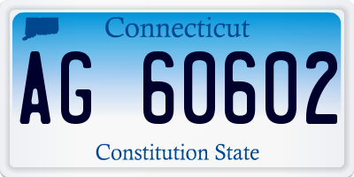 CT license plate AG60602